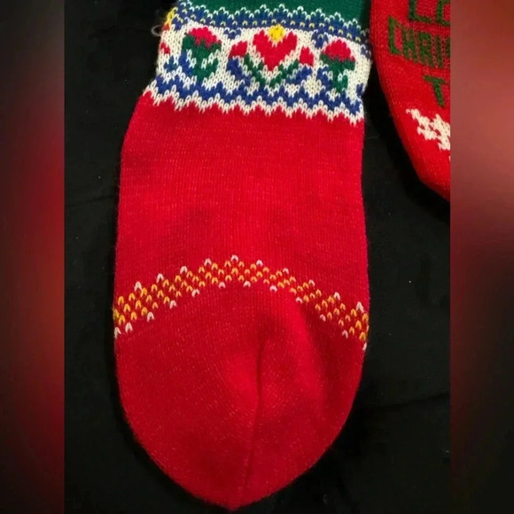 Set of 2 Vintage 90’s Christmas Kid & Per Dog Stockings Holidays Decor Kitsch - Picture 5 of 8